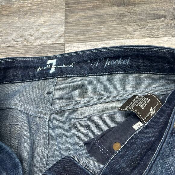 Vintage Y2K 7 For All Mankind Blue Women 27 Rhinestone A Pocket Flared Jeans - Picture 14 of 14